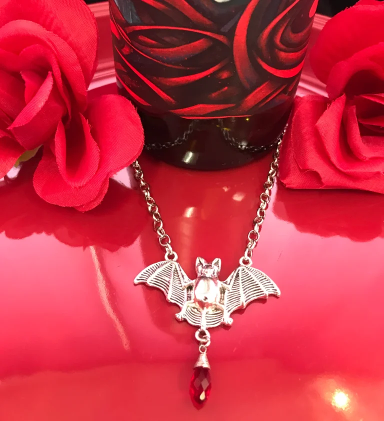 Unveiling the Elegance The Allure of the Red Bat Necklace from Dragonfly Company