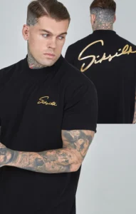 Black Script Print Oversized T-Shirt